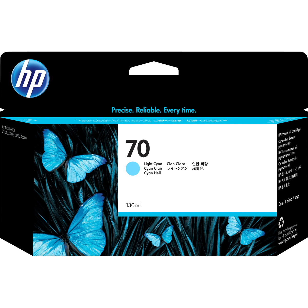 Картридж струйный HP №70 C9390A светло-голубой для HP DJ Z2100/Z3100 (130мл)