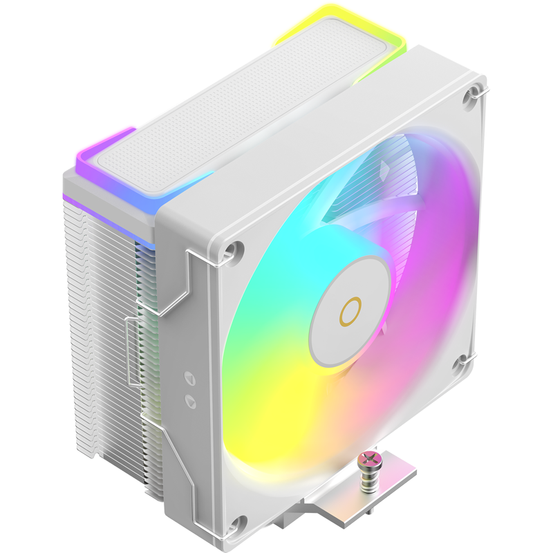 Кулер для процессора/ CPU Cooler Ocypus Delta A40 SE WH ARGB (190W, 4-pin PWM, 147mm, Al/Cu, 4x6mm, ARGB, 1x120mm, 60CFM, 31dBA, 1800RPM, S: 1851/1700/1200/115X, AM5/AM4, white)