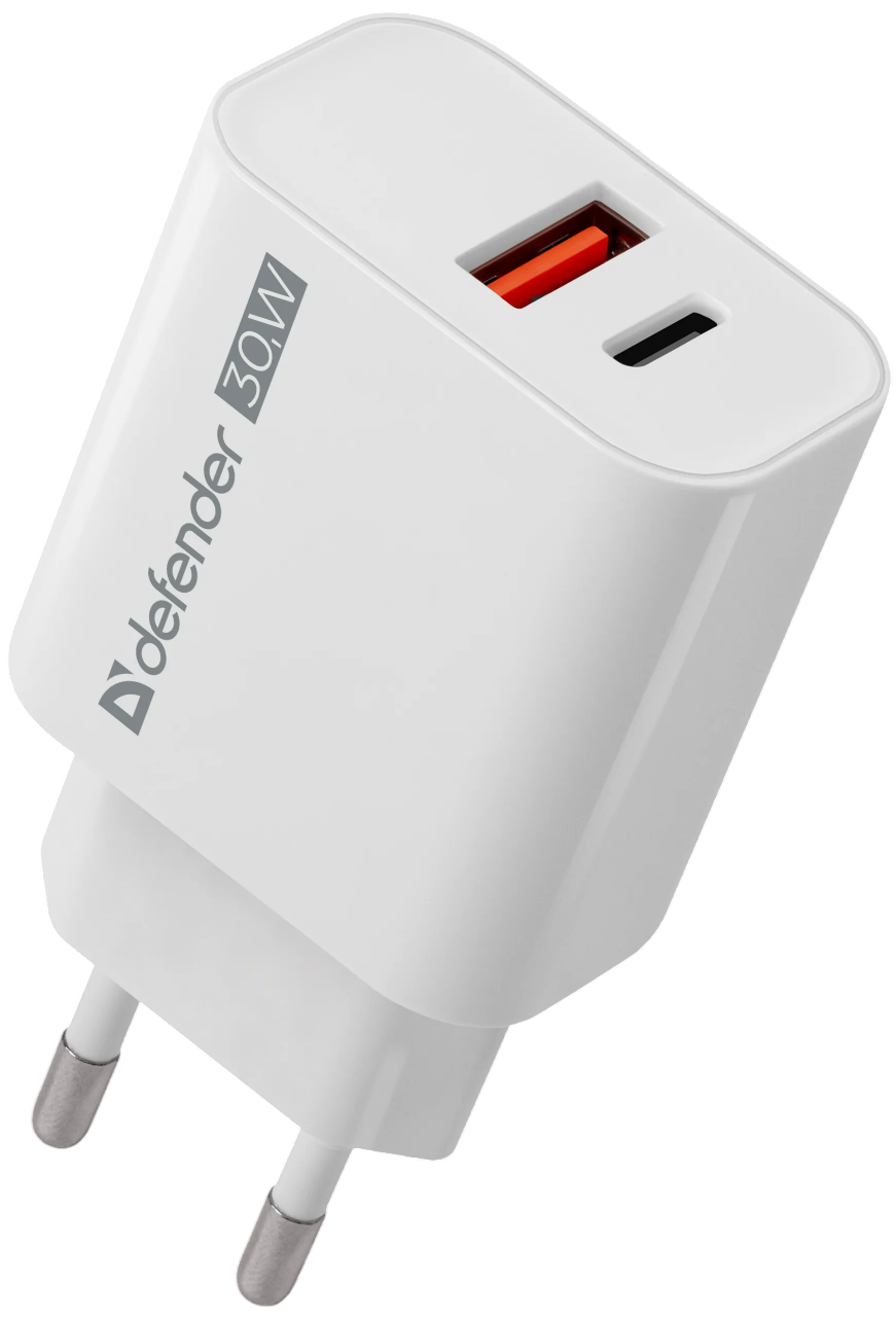 Defender Сетевое ЗУ UPA-130 USB-C/PD30W+USB-A/QC3.0