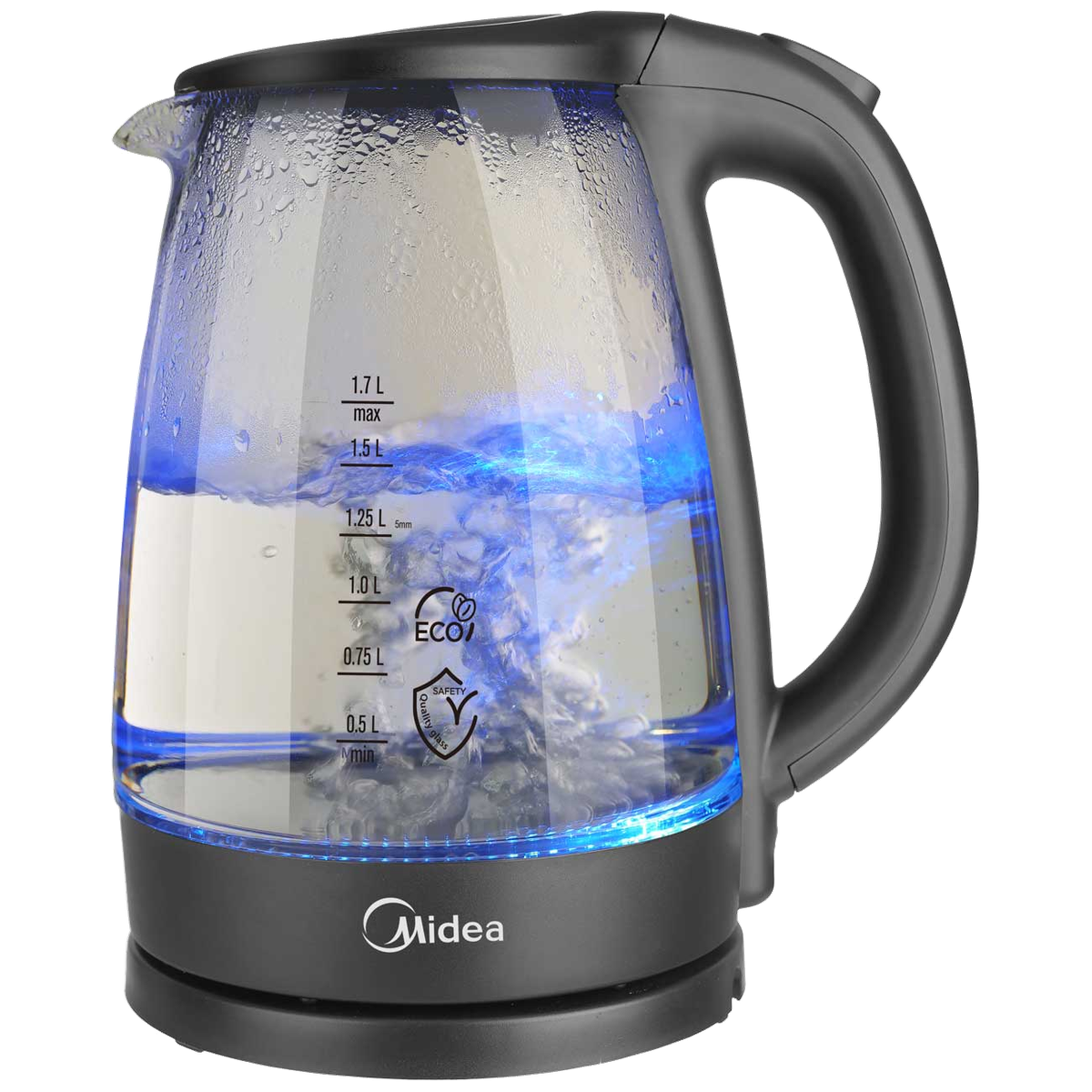 Чайник Midea/ 2200 Вт, 1.7 л, подтсветка, корпус: стекло
