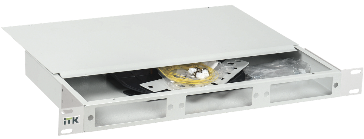 Кросс оптический 1U укомпл. 12 LC duplex (OS2) черн.