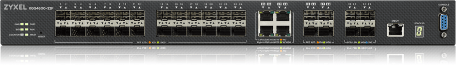 Коммутатор/ ZYXEL ZYXEL XGS4600-32F L3 Managed Switch, 24 port Gig SFP, 4 dual pers.  and 4x 10G SFP+, stackable, dual PSU