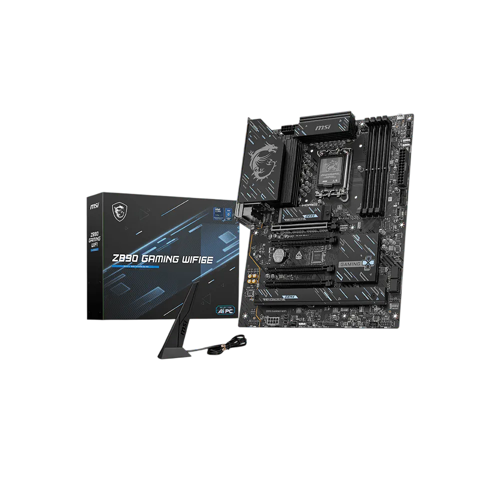 Материнская плата MSI Z890 GAMING WIFI6E Z890, LGA1851, 4*DDR5, 4*PCIEx16, 3*M.2, 2*TypeC, 8*USB3.2 Gen1, 4*USB2.0,  4*SATA3, 2.5G, DP, HDMI, ATX, RTL