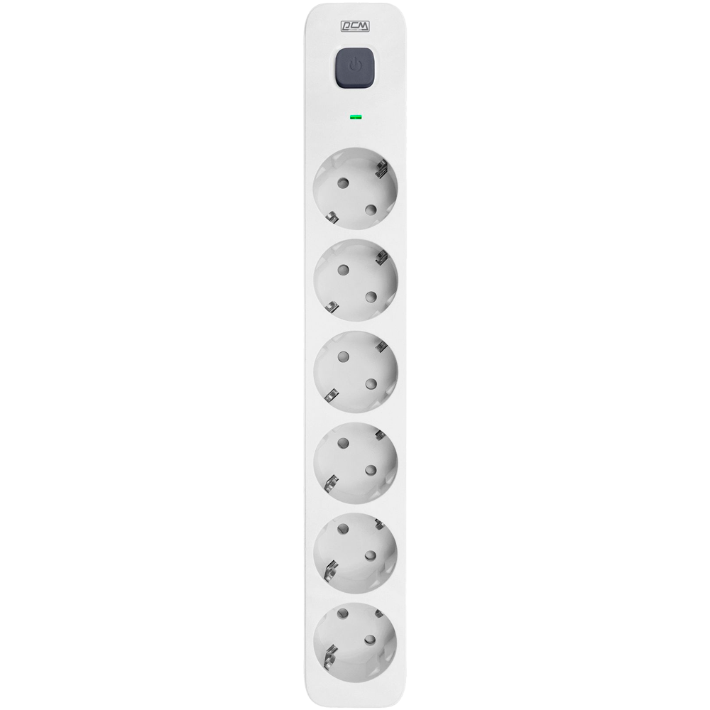 Фильтр-удлинитель PowerCom SP-06W 3.0M, 6 розеток, белый, 16А, 4кВт, 380Дж, защитные шторки, защита от КЗ, перегрузки, ВЧ и импульсных помех, кабель 3x1.5 мм2, ШхГхВ 338.5х50х40.2 мм, вес 0.68 кг./ Surge protector PowerCom SP-06W 3.0M, 6 sockets, white, 16A, 4kW, 380J, protective curtains, protection against short circuit, overload, RF and impulse noise, cable 3x1.5 mm2, WxDxH 338.5x50x40.2 mm, weight 0.68 kg.
