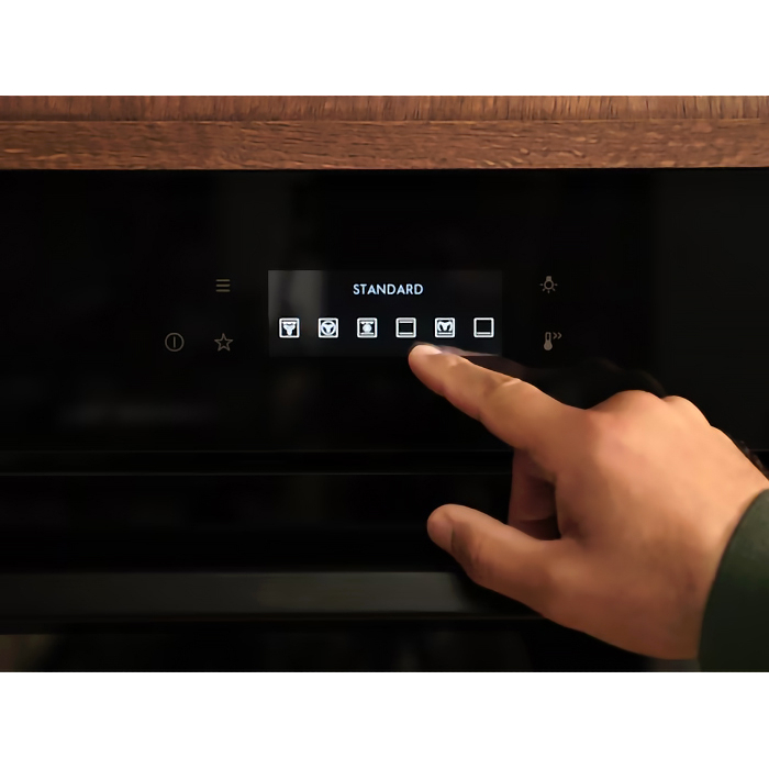 Встраиваемый духовой шкаф ELECTROLUX/ электрический с конвекцией, объем 72 л, 99 автоматических программ,очистка гидролизная, 3 стекла в дверце, направляющие проволочные + телескопические (1 уровень)