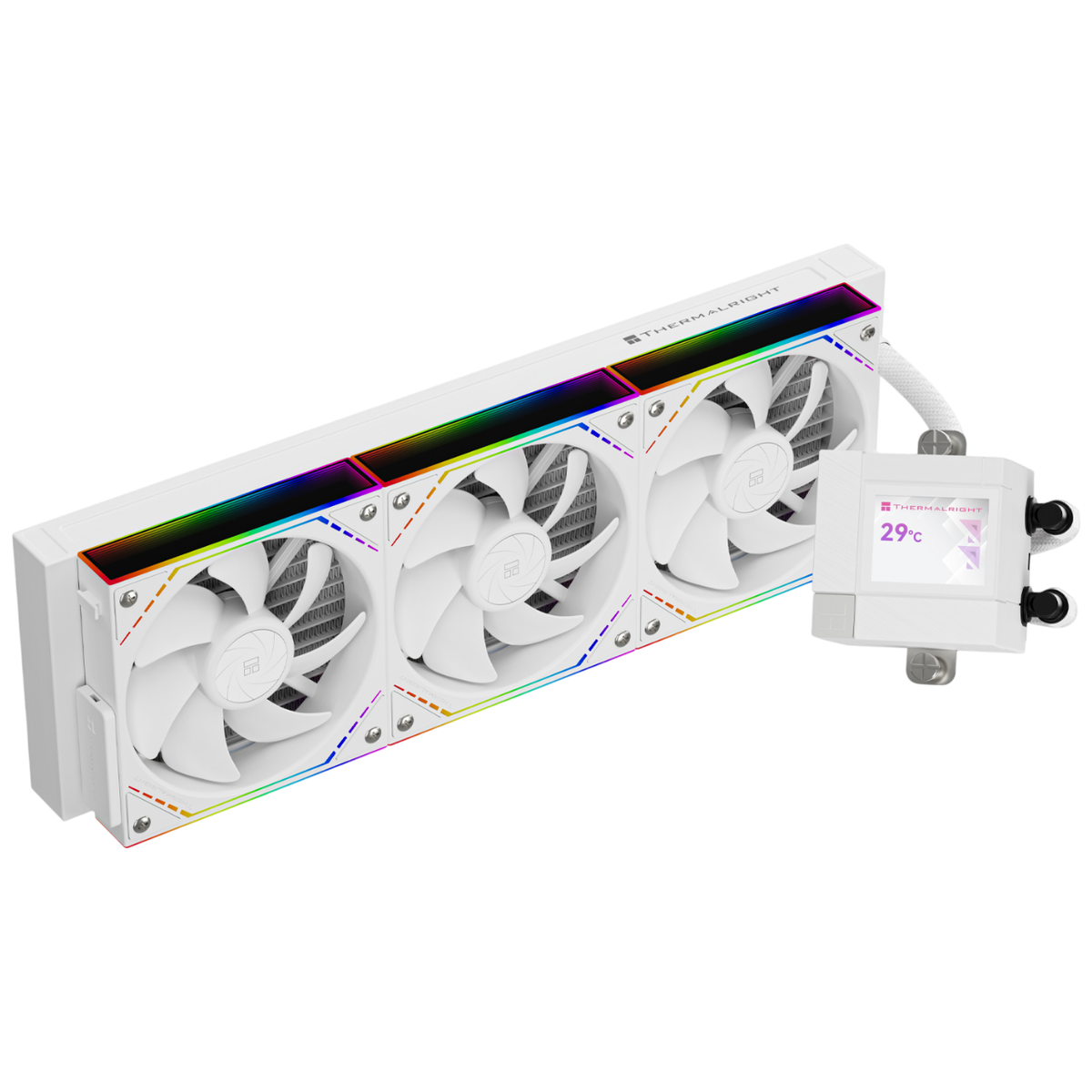 Система жидкостного охлаждения/ Water Cooling System Thermalright Core Matrix 360 Vision (360mm, LED, White, ARGB/ Fans: 3x120mm, 68.9CFM, 28.2dBA, 2000RPM/ Pump height 64.4mm, Rad thickness 27mm/ S: 1700, 1200, 1851, 115X, AM5, AM4)