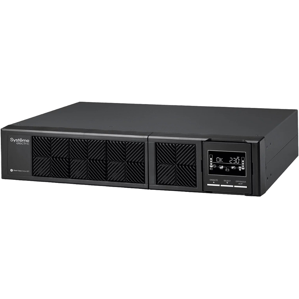 Источник бесперебойного питания Systeme Electric Smart-Save Online SRV, 1000VA/900W, On-Line, Rack 2U(Tower convertible), LCD, Out: 6xC13, SNMP Intelligent Slot, USB, RS-232