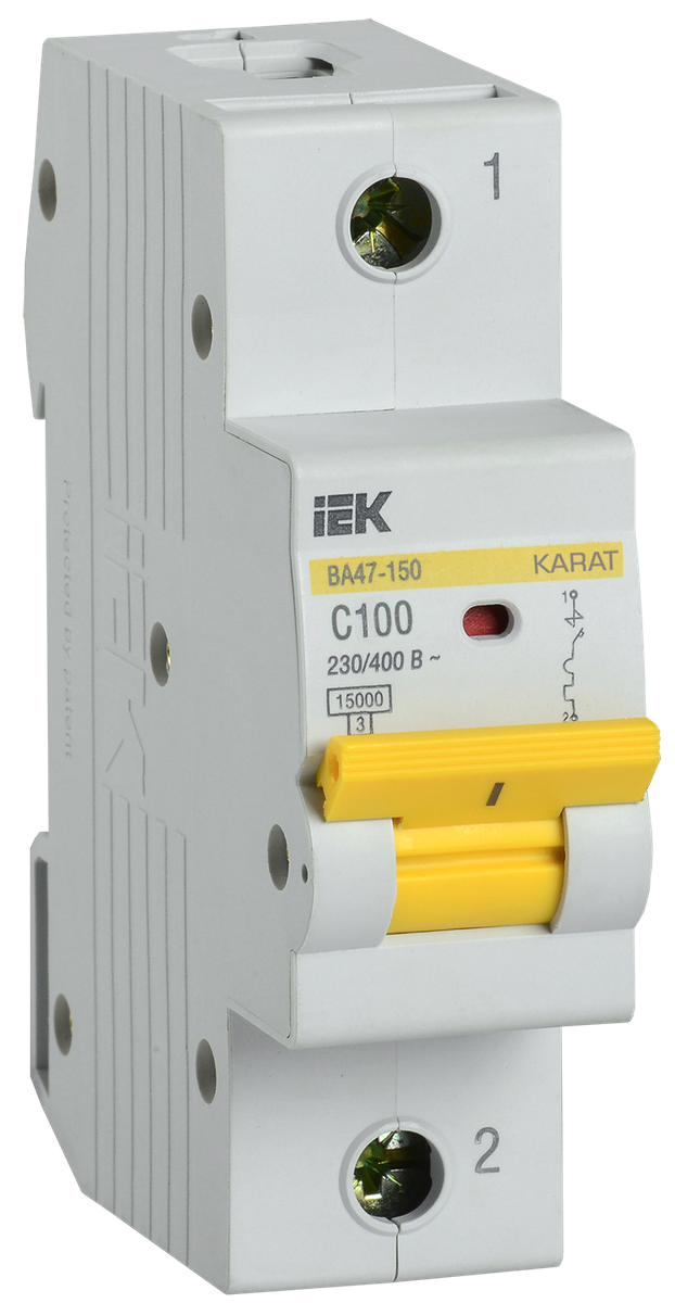 Автоматический выключатель ВА47-150 1P C 100А 15кА KARAT (MVA50-1-100-C)