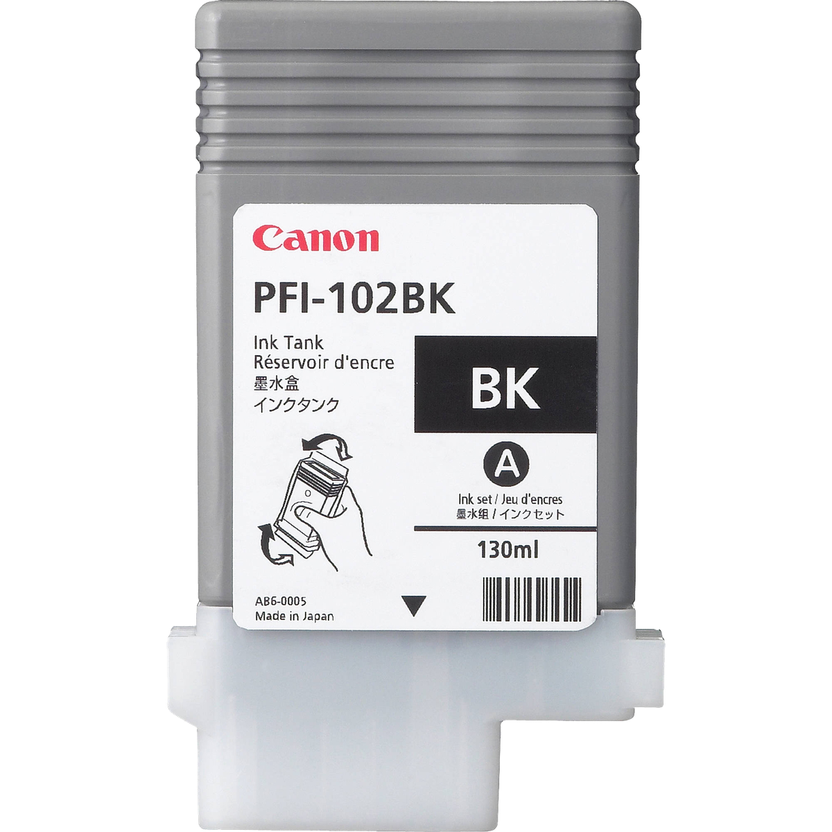 Картридж струйный Canon PFI-102Bk (0895B001) черный (130 мл.) для Canon iPF605, iPF610, iPF650, iPF655, iPF710, iPF750, iPF755, LP17, iPF510