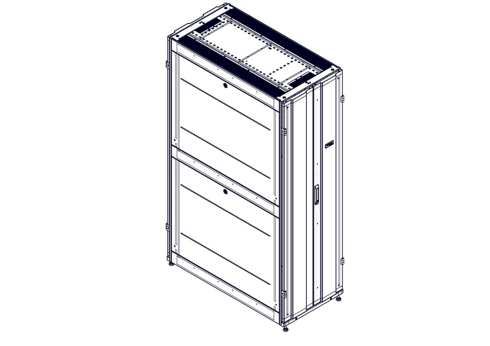 Systeme Electric mounting cabinet, Uniprom series, 42U-600/1200, 4pcs side panels, black