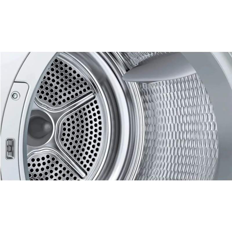 Сушильная машина BOSCH, 8 серия, тепловой насос, загрузка 9 кг, сенсорное управление, дисплей, отложенный старт, 14 программ, класс энергоэффективности : A+++, Габариты: 842 х 598 х 613 мм, цвет белый