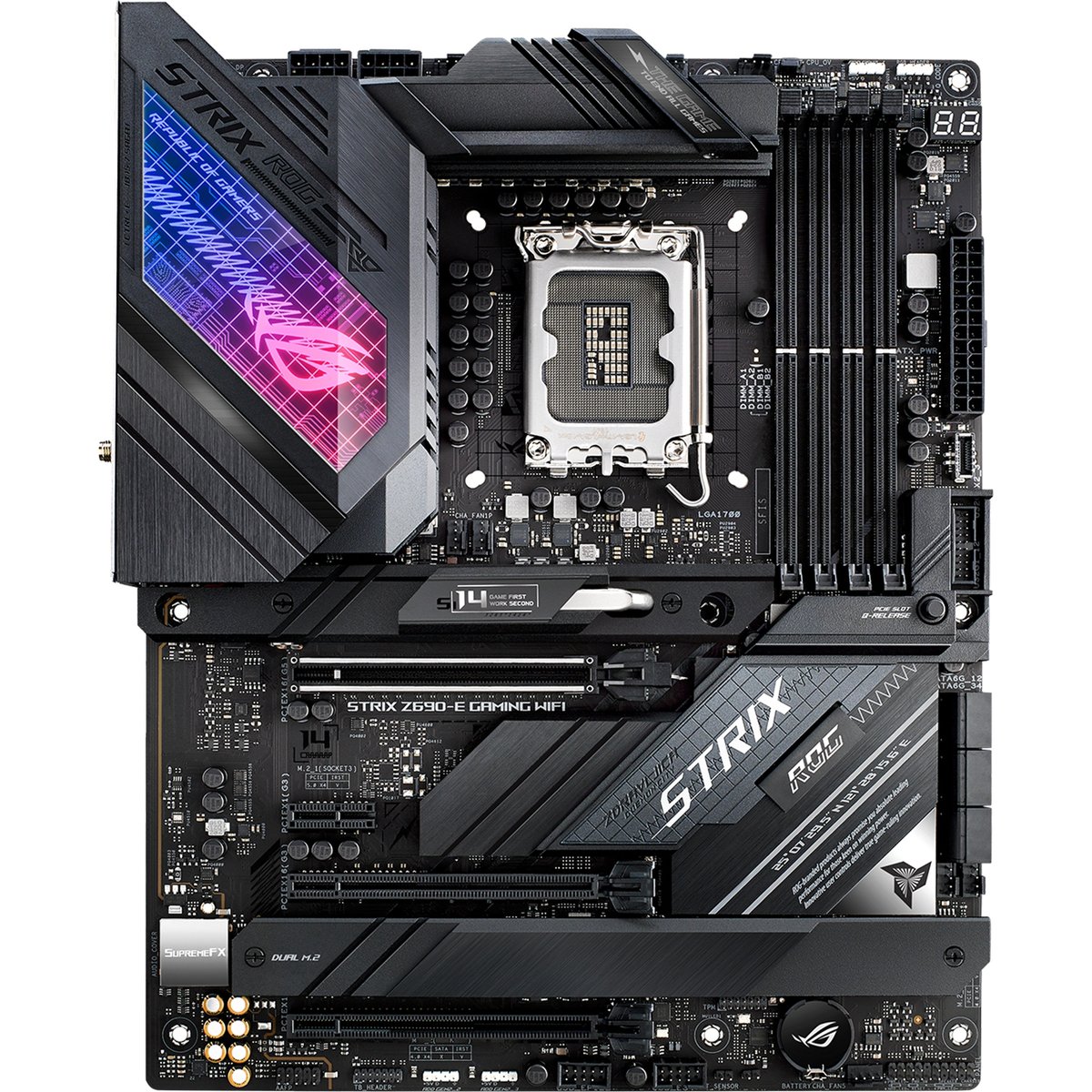 Материнская плата ASUS ROG STRIX Z690-E GAMING WIFI LGA1700 ATX 4xDDR5 3xPCIEx16 PCIEx1 3xM.2 2xUSB-C DP HDMI 2.5GLAN Wi-Fi 6E {5} (494638)