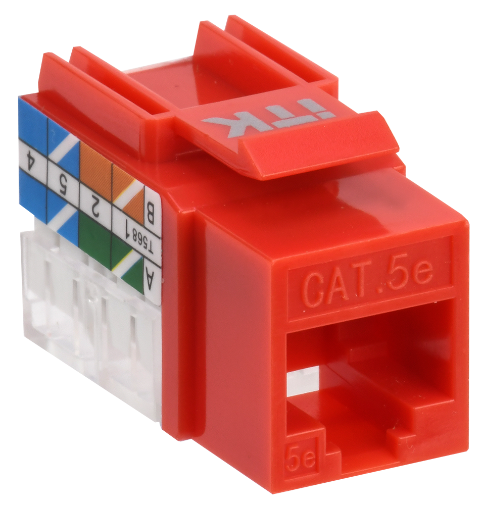 Модуль Keystone Jack кат.5E UTP 110 IDC 90град красный