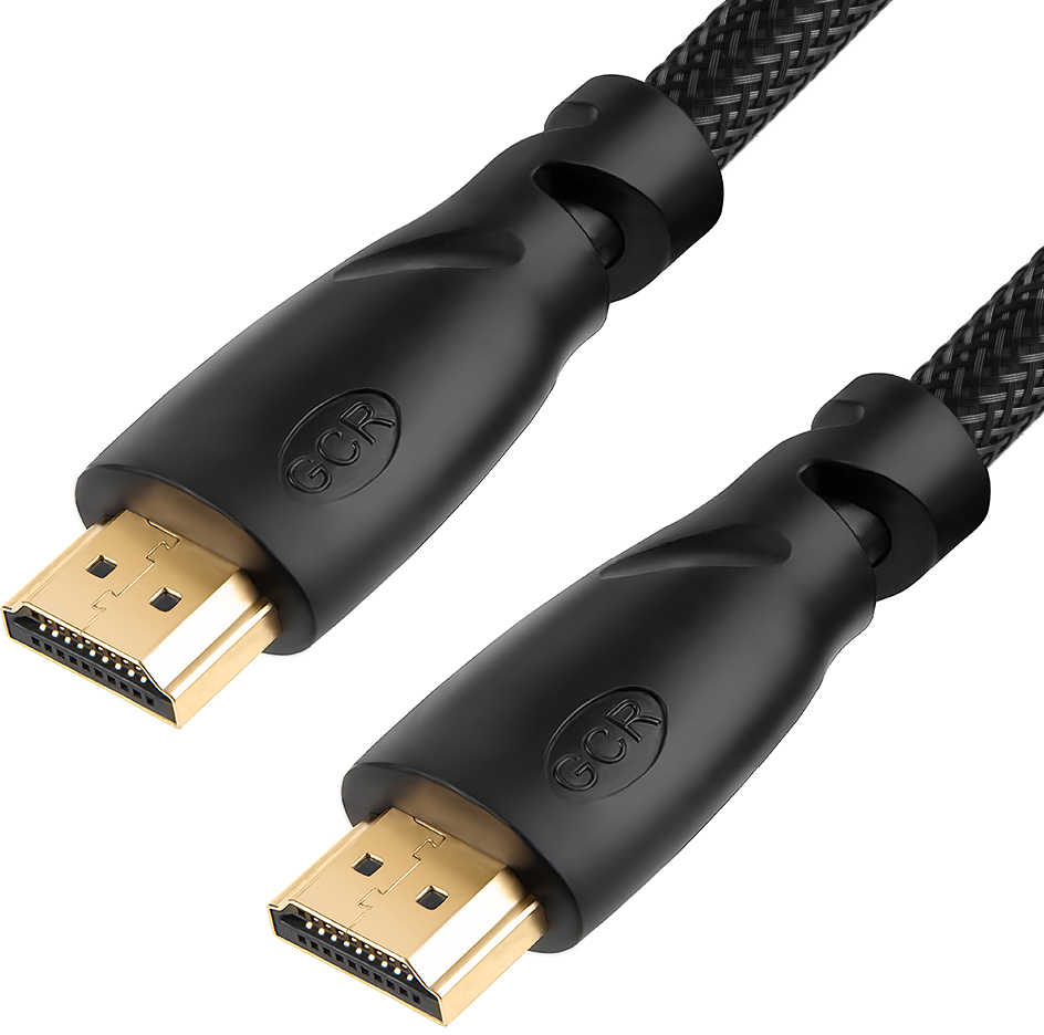 GCR PRO Кабель 0.5m HDMI 2.0, в оплетке нейлон, HDR 4:4:4, UHD, 4K 60 fps 60Hz/5K*30Hz, 3D, AUDIO, 18.0 Гбит/с, медь, 28/28 AWG, 3 X экран, черный