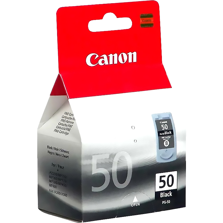 Canon PG-50Bk 0616B001 Картридж для PIXMA MP150/MP160/MP170/MP180/MP450/MP460/MX300/MX310/iP2200, FAX-JX200/JX210 JX500/JX510,Черный, 300