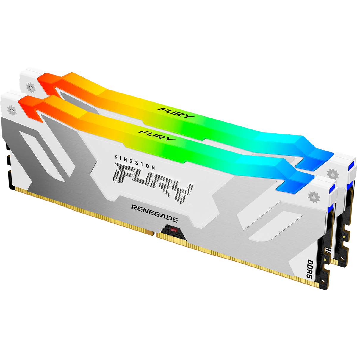 Оперативная память Kingston Fury Renegade, DDR5, 32Gb (2x16Gb), 7600MHz, CL38, DIMM, радиатор, RGB, белый