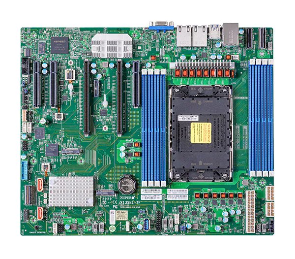 Системная плата/ MB Supermicro X13SEI-TF, 1xLGA-4677,Intel Xeon SP gen 4, Intel C741, 8x DDR5 4800/4400/4000 MHz. 2x10Gbe Base-T X550+1xMgmt LAN, 10xSATA3, 2xSATA-DOM, 4xUSB 3.2,  2xPCI-Ex16+3xPCI-E x8+2xMCIO x8, 2xM.2,  ATX