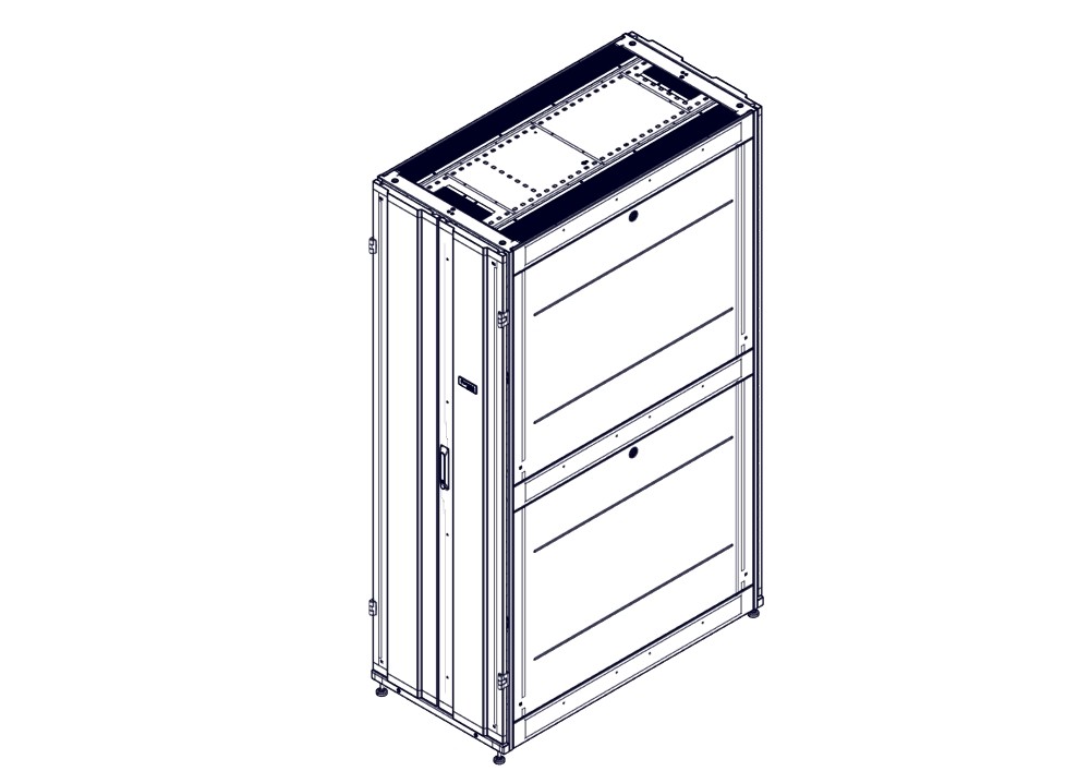 Systeme Electric mounting cabinet, Uniprom series, 42U-600/1200, 4pcs side panels, black