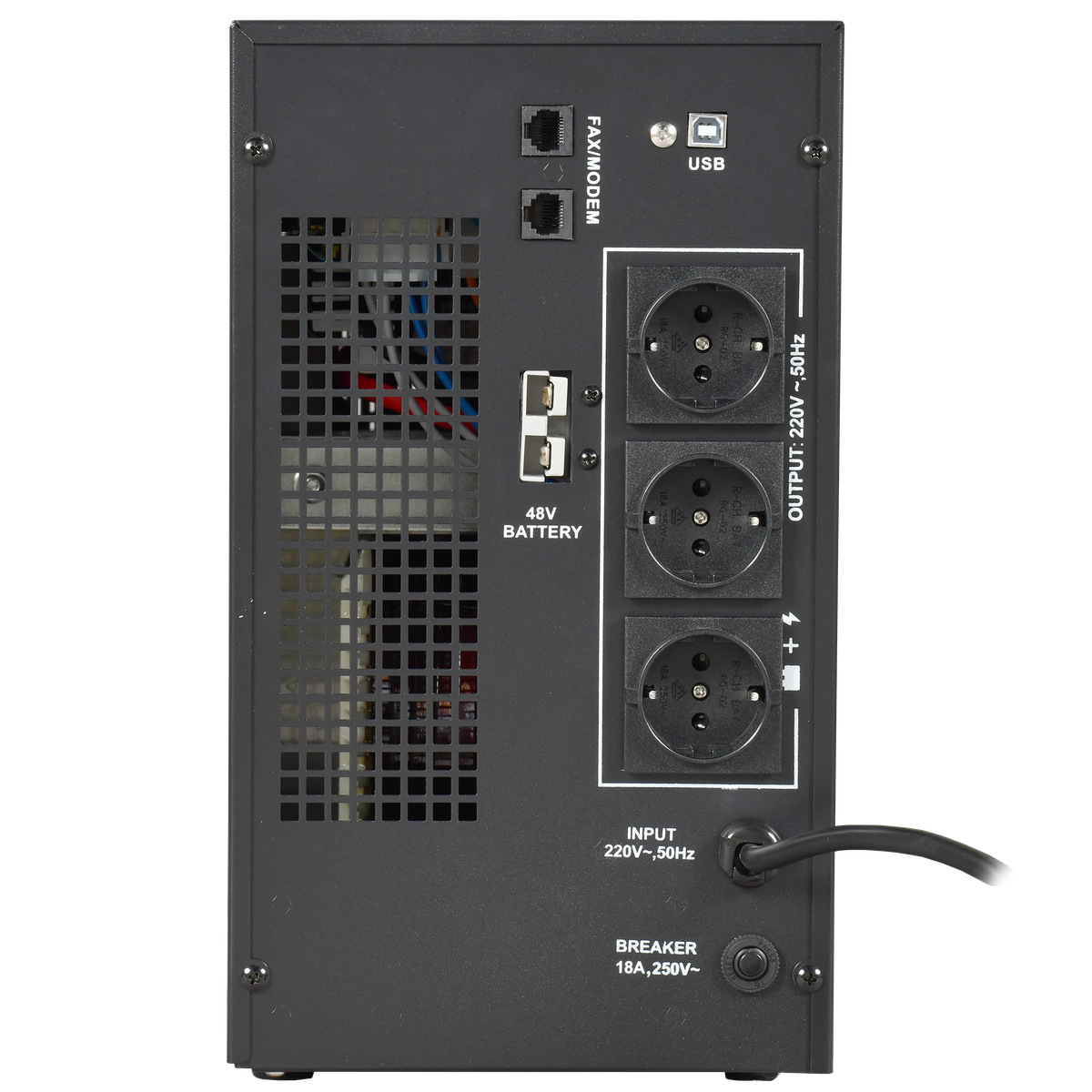 ITK ELECTRA LT ИБП однофазный линейно-интерактивный 3кВА/2,4кВт 3хSchuko LCD дисплей 48VDC без АКБ USB RJ45/11