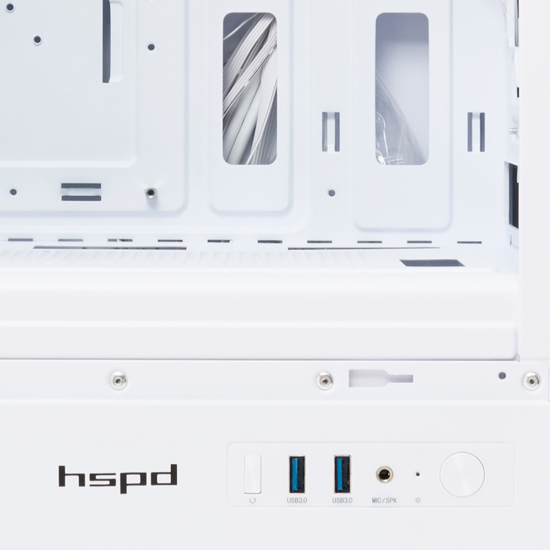 Корпус без блока питания/ Case HSPD M510, Mesh Mid Tower, White, TG, 0.5 SPCC, 4x120mm ARGB (Orbis F1) ATX, mATX, mITX 180/280/160mm 1x2.5", 1x3.5", 7xPCI 2xUSB-A 3.0 517x277x418mm