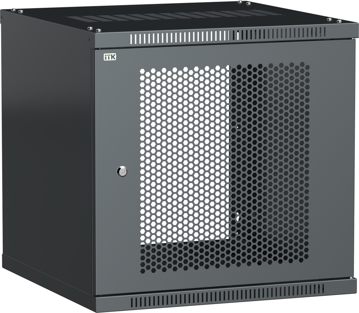 ITK Шкаф LINEA WE 9U 600x650мм дверь перфорированная черный