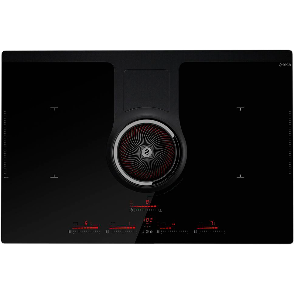 Встраиваемые индукционные панели ELICA/ Индукционная, NIKOLATESLA.Панель+вытяжка, стеклокерамика, индукционная, 83см, сенсорное управление , POT DETECTOR, BRIDGE ZONES, POWER LIMITATION , 900м3, фильтрация, черный