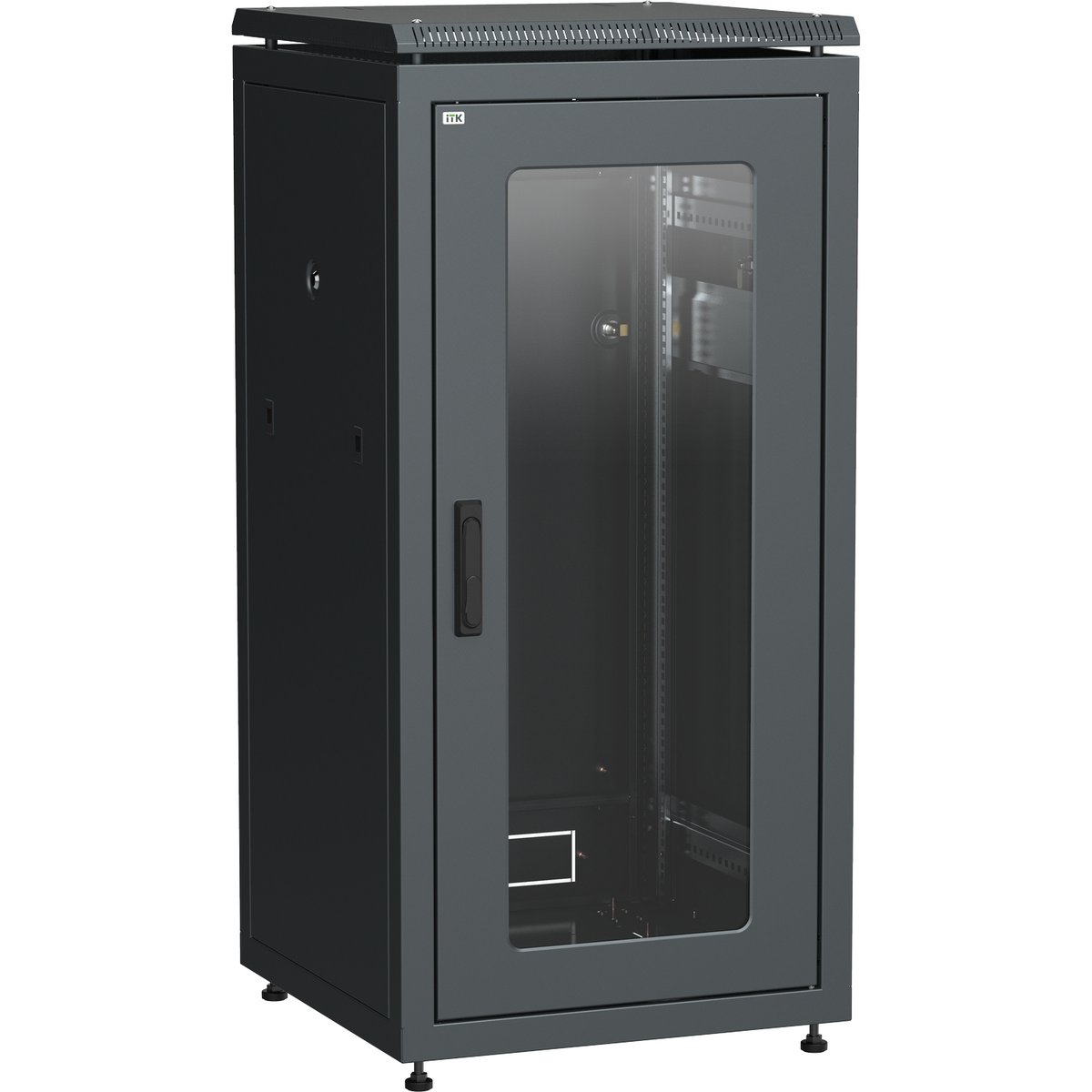 ITK Шкаф сетевой 19" LINEA N 18U 600х800 мм стеклянная передняя дверь черный