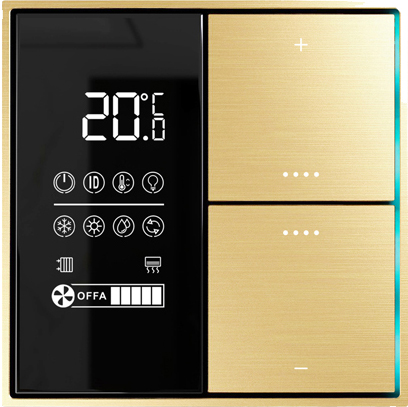 Donel Многофункциональный комнатный  термостат KNX,ЖК-экран, встроенный датчик температуры, глянцевое золото, Cерия DKNX