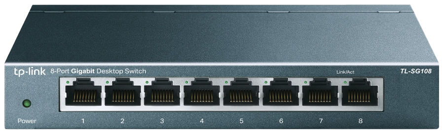 Коммутатор TP-LINK TL-SG108, 8×1GbE, настольный