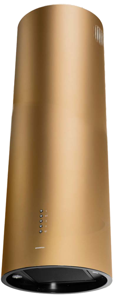 ВЫТЯЖКА MAUNFELD LEE ISLA 39 GOLD/ островная вытяжка с потолочным креплением, 1050 м3, кухни до 40м2, 52дБ, LED, электронное управление, в опции угольный фильтр CF172C, золотая