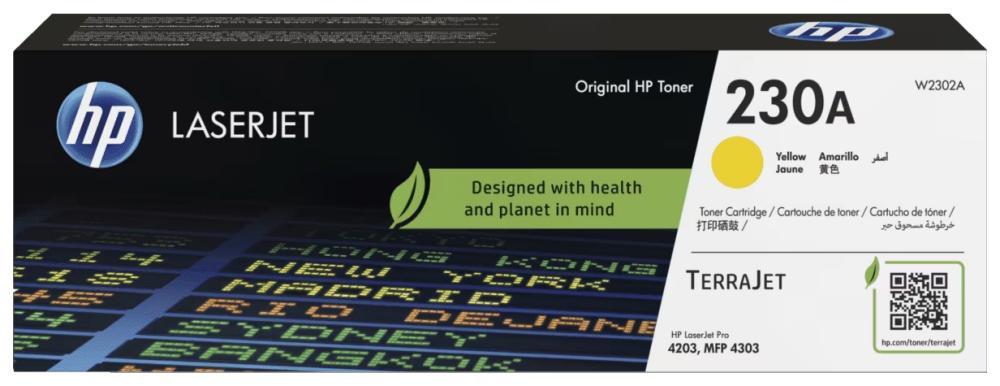 W2302A - HP 230A Yellow LaserJet Toner Cartridge  for Color LJ Pro 4203/4303, up to 1800 pages