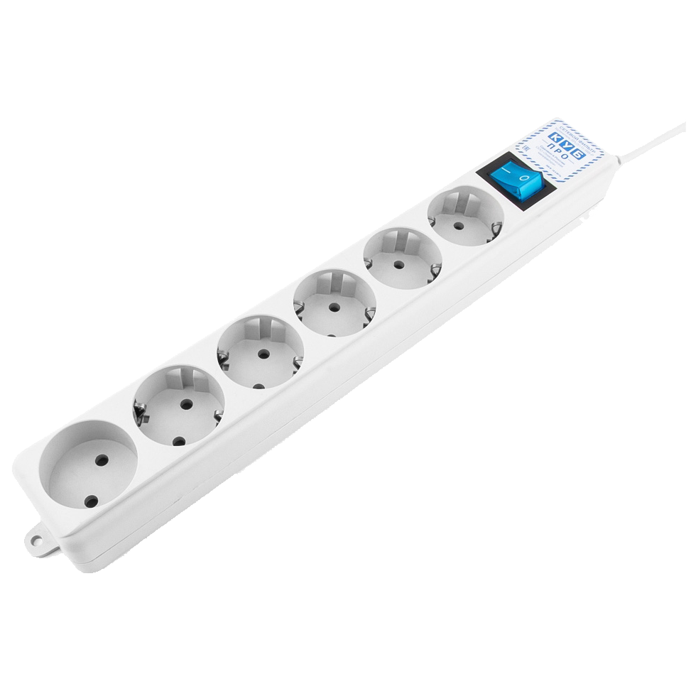 Фильтр-удлинитель Power Cube PRO, 3,0 м, LC контур, 16А/3,5кВт/ Surge protector Power Cube  Pro 3,0 m, LC circuit, 6 outlets (white) 16A / 3,5kVt