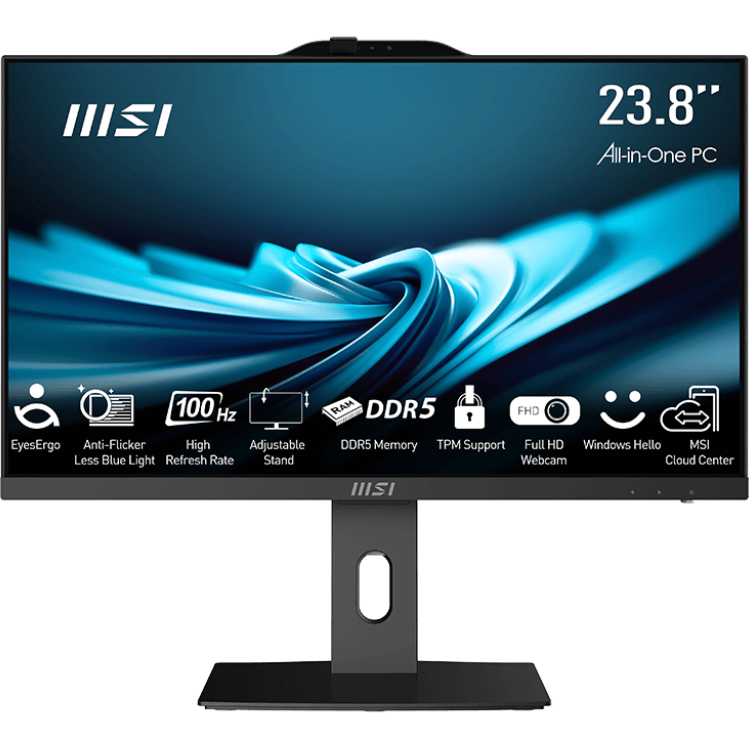 Моноблок MSI PRO AP242P 14M-685XRU 23.8"(1920x1082 (матовый) IPS)/Intel Core i5 14400(2.5Ghz)/8192Mb/512PCISSDGb/noDVD/Int:Intel UHD Graphics 730/Cam/BT/WiFi/-/war 1y/4.63kg/черный/noOS + Wireless KB+M (9S6-AE0621-847)