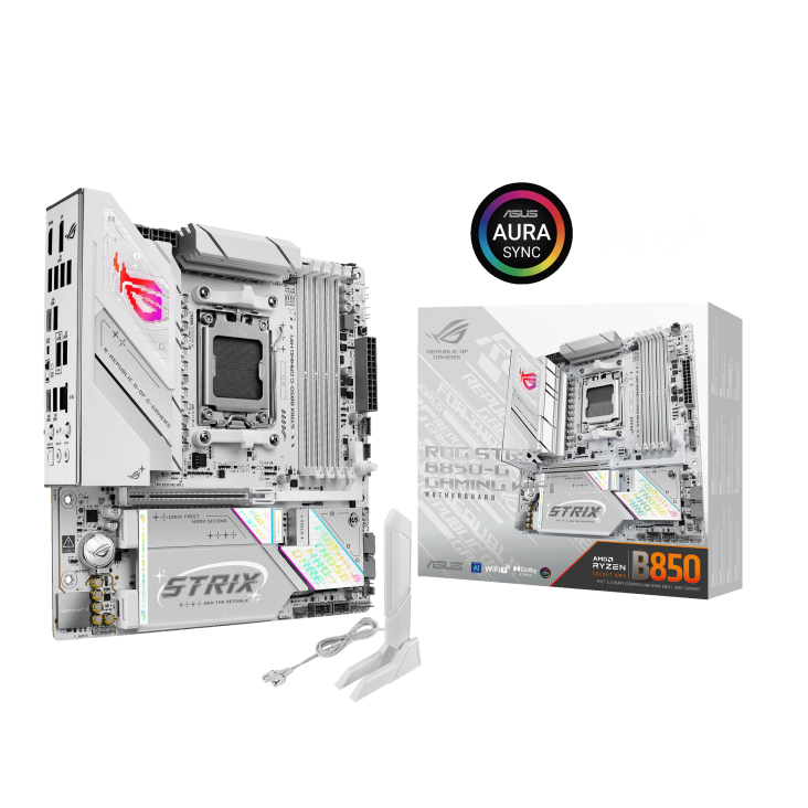 ASUS ROG STRIX B850-G GAMING WIFI, AM5, B850, 4*DDR5, 2*SATA, 4*M.2, 6*USB 3.2, 2*USB 2.0, Type-C, 2*PCIx16, DP+HDMI, ATX; 90MB1M30-M0EAY0