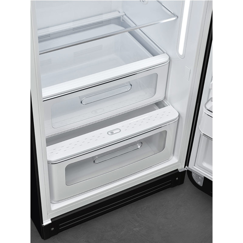 Холодильник SMEG/ Холодильник SMEG, ВхШхГ 1530х601х728 мм, отдельностоящий, стиль 50-х, однокамерный, внутренняя морозильная камера, объем 270 л, MultiFlow, инверторный компрессор, энергоэффективность С, цвет черный