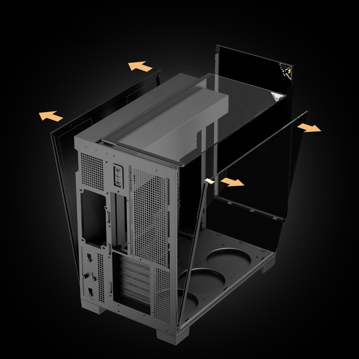 Корпус без блока питания/ Case Thermalright A70, Midi-Tower, TG, no fans, 2xUSB-A 3.0, 1xUSB Type-C, ATX, mATX, mITX Black