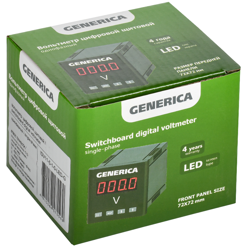 Вольтметр цифр. щит. 1-ф. 72х72 LED GENERICA