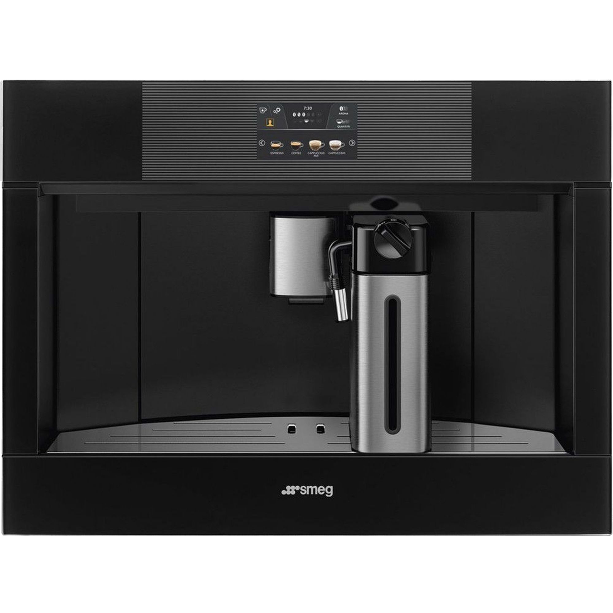 Автоматическая кофемашина Smeg/ Автоматическая кофемашина Smeg, 60 см, высота 45 см, сенсорное управление, TFT дисплей, 13 программ, регулировка уровня кофе на чашку, цвет черное стекло