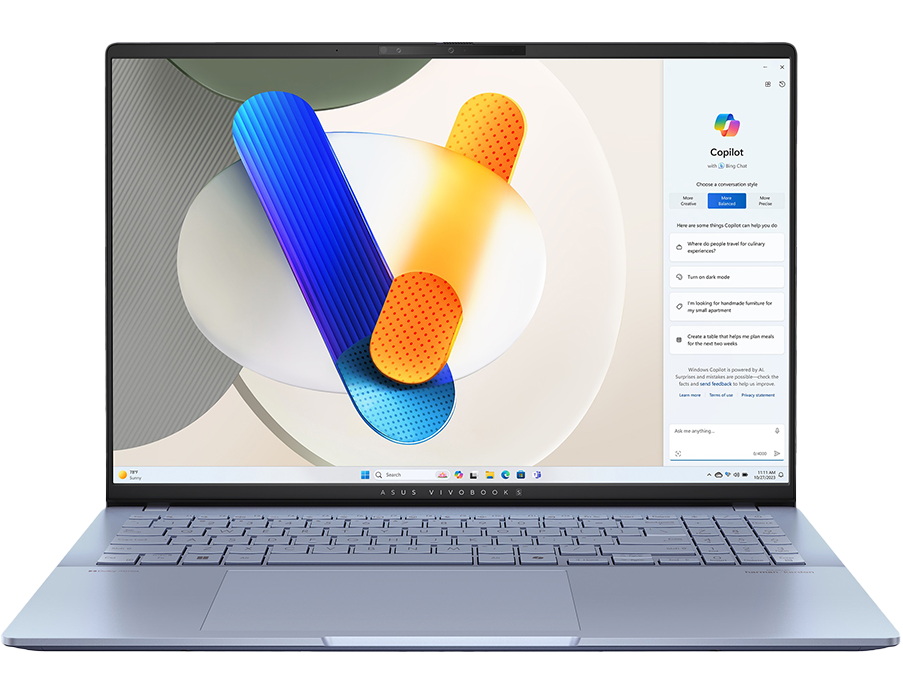 Ноутбук ASUS Vivobook S16 S5606CA-RI174W Intel Core Ultra 7 225H/1.7 GHz LPDDR5X/32Gb 1Tb PCIE G4 SSD./Intel Arc/16.0" OLED WQXGA+ BEND GLARE NON-TOUCH,400NITS(120HZ)WIN11 HOME/1.30 kg/Mist Blue