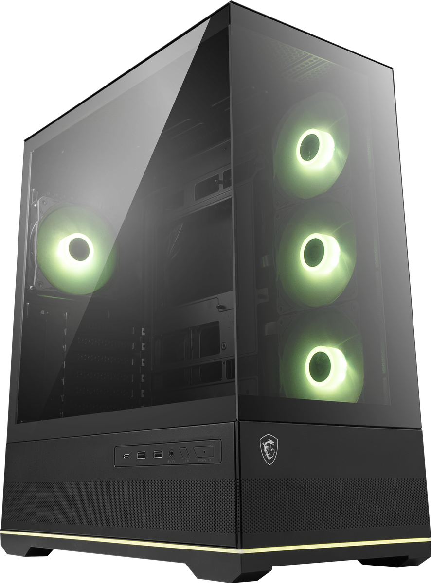Корпус ПК без блока питания/ Case MSI MAG PANO 110R PZ, Midi-Tower, TG, 4x120mm ARGB, 2xUSB 3.2, 1xUSB 3.2 Type-C, ATX, mATX, mITX Black
