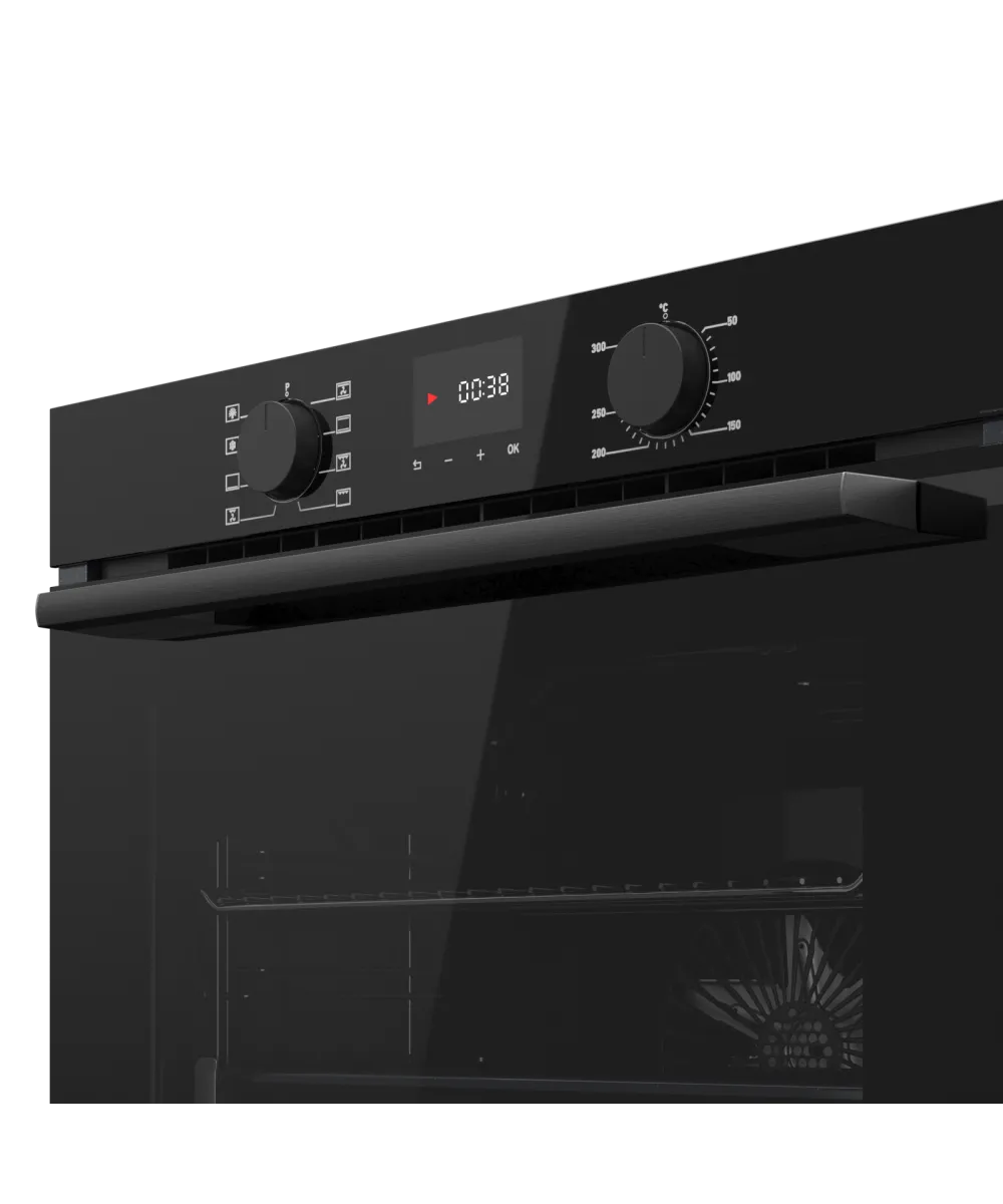 Духовой шкаф Kuppersberg/ KITCHEN RETAIL / Духовой шкаф Kuppersberg, High-Tech, 85 л, поворотное управление/сенсорный дисплей, утапливаемые ручки, LED дисплей, таймер, 8 режимов, макс. температура 300 градусов, телескопические направляющие (на 1 уровень), доводчик двери, цвет черный, цвет фурнитуры черный