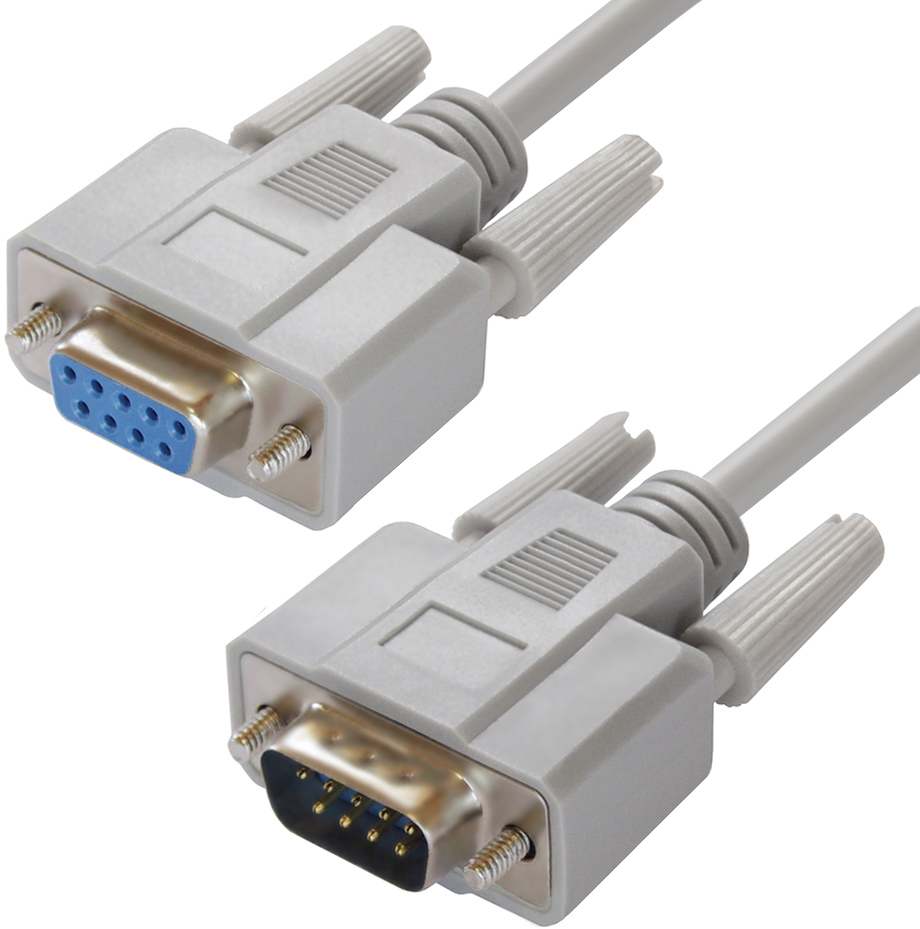 GCR PRO Удлинитель 1.8m серый, RS-232 DB9 M/DB9 F, 0-модемный, 30AWG, экран