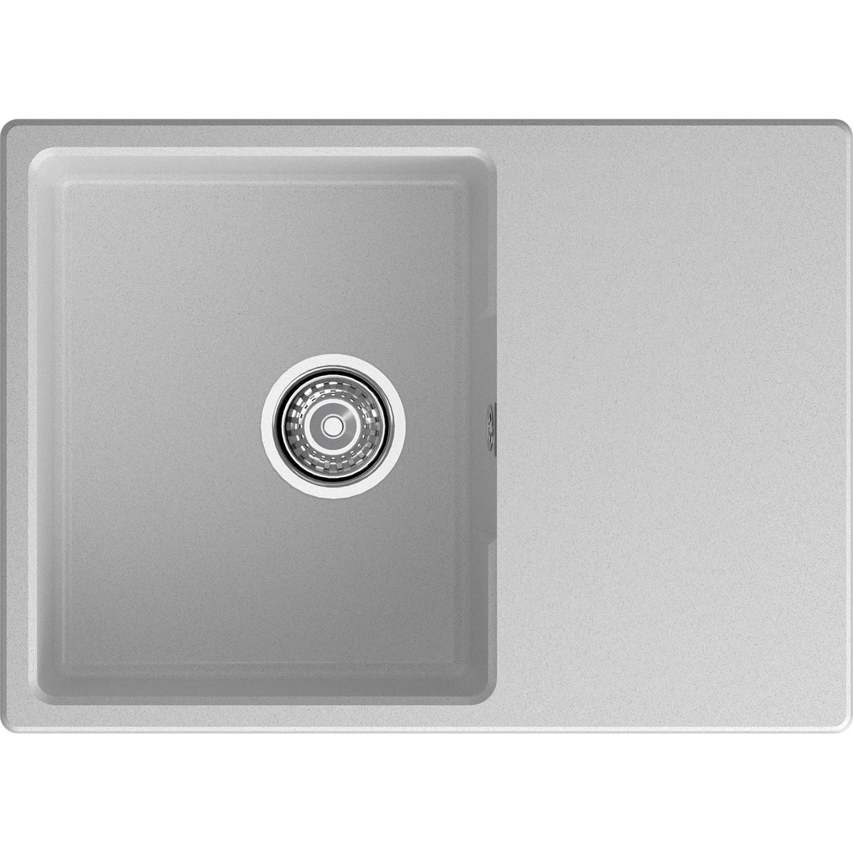 GRANFEST URBAN 668L серый 1-чаша+крыло 680*490мм, монтаж: врезной, материал: кварц, цвет: серый