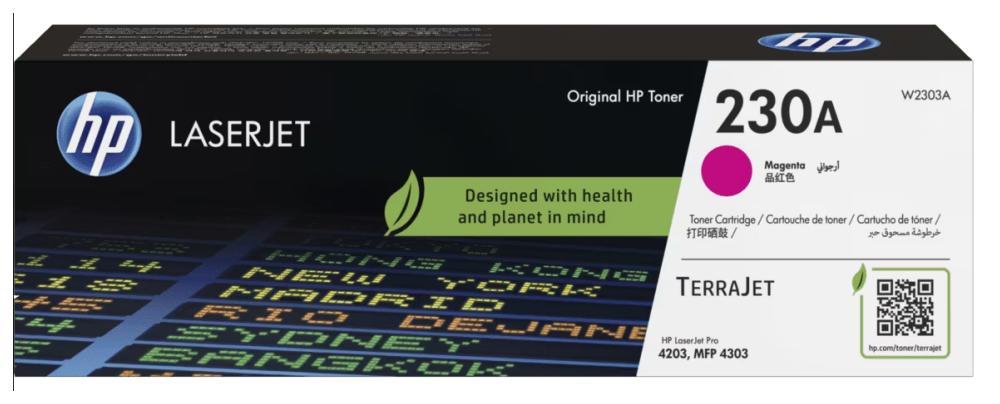 W2303A - HP 230A Magenta LaserJet Toner Cartridge for Color LJ Pro 4203/4303, up to 1800 pages