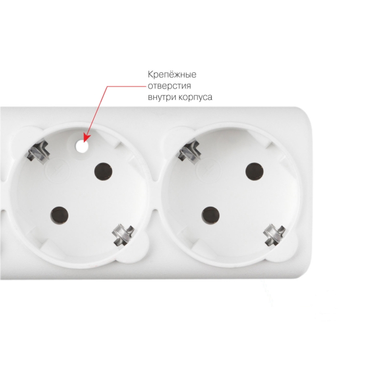 Фильтр-удлинитель Power Cube 3,0 м  6 розеток (белый) 16А/3,5кВт (3*1.5мм2)/ Power Cube Extension Filter 3.0 m 6 sockets (white) 16A/3.5 kW (3*1.5mm2)