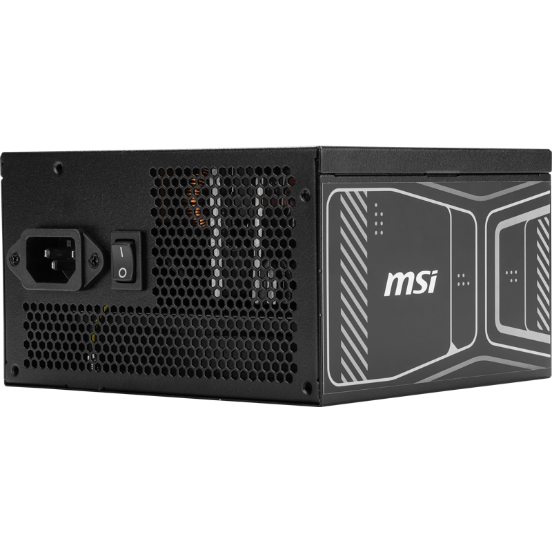 Блок питания ПК/ Power Supply MSI MAG A750GN PCIE5, 750W 80+ Gold (ATX, 3.1, PCIe 5.1, Non-modular, 1x24(20+4)pin, 2xCPU 8(4+4)pin, 2xPCIe*2 8(6+2)pin, 1x12VHPWR (450W), 4xSATA3, 2xMOLEX4pin, Active, 120x120mm, 140x150x86mm, APFC, black)