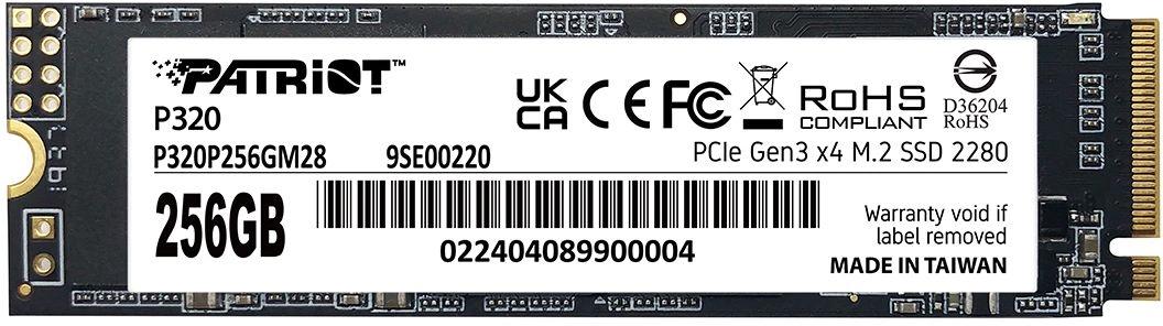 Твердотельный накопитель Patriot PCIe 3.0 x4 256GB P320P256GM28 P320 M.2 2280 [P320P256GM28]