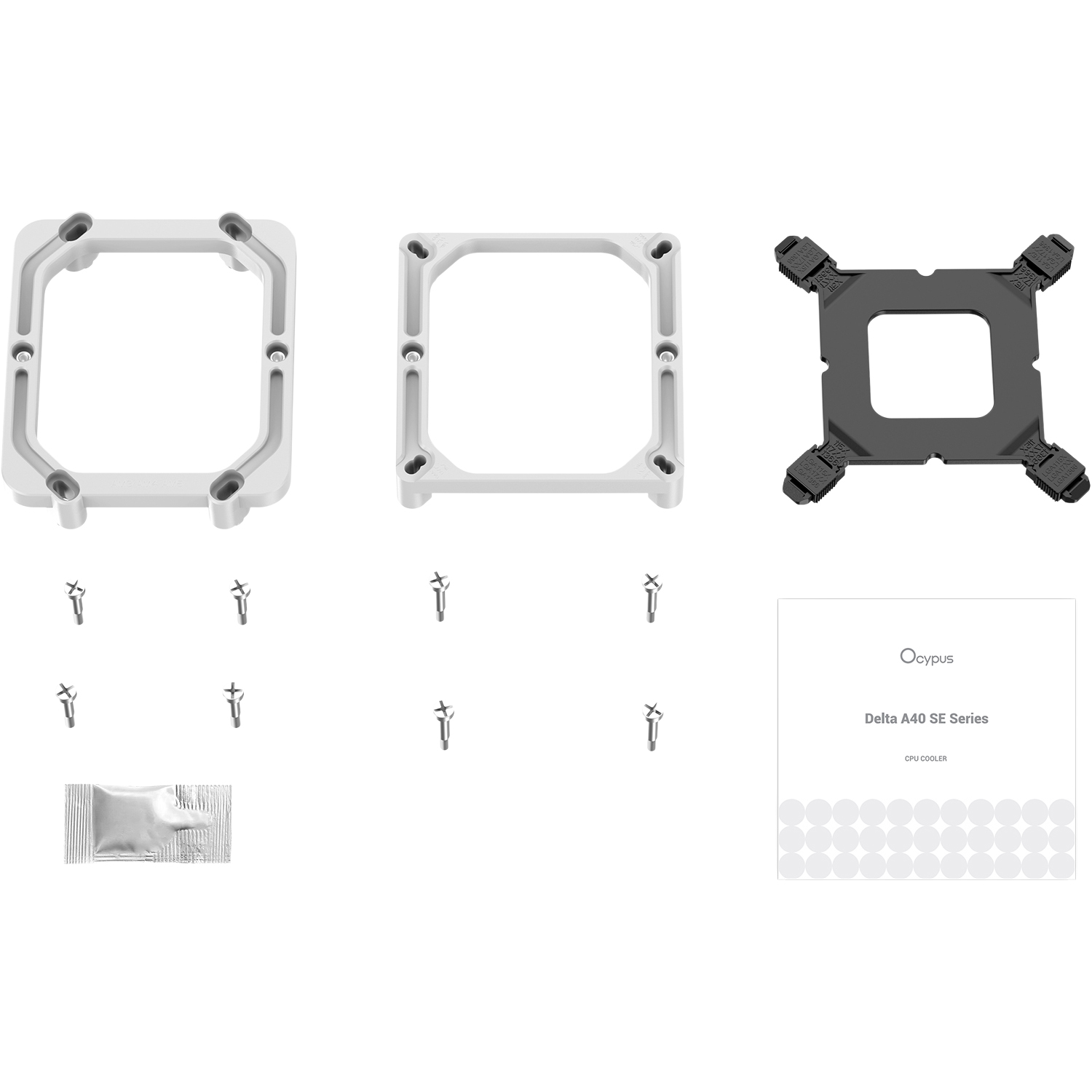 Кулер для процессора/ CPU Cooler Ocypus Delta A40 SE WH ARGB (190W, 4-pin PWM, 147mm, Al/Cu, 4x6mm, ARGB, 1x120mm, 60CFM, 31dBA, 1800RPM, S: 1851/1700/1200/115X, AM5/AM4, white)