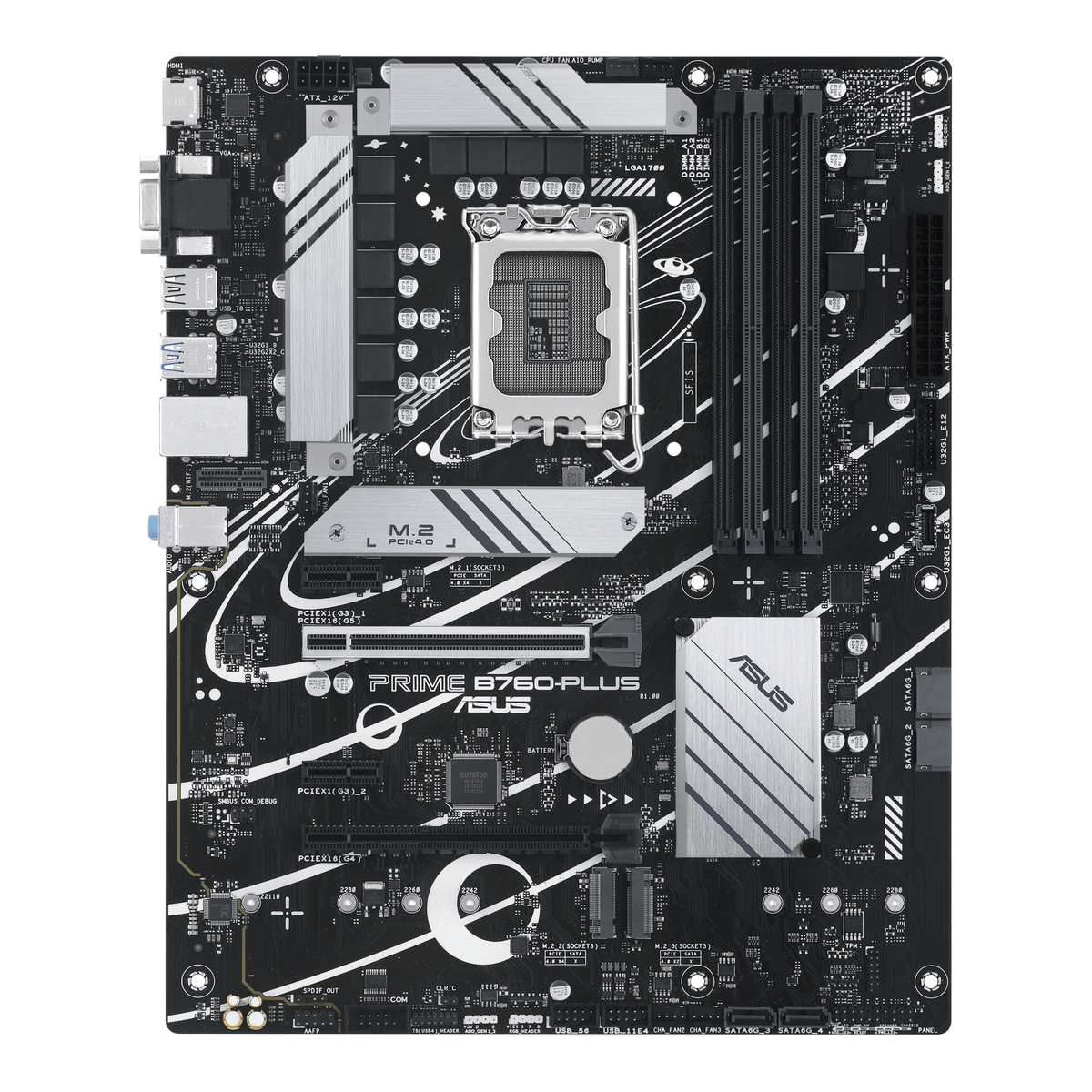 Материнская плата ASUS PRIME B760-PLUS LGA1700 ATX 4xDDR5 2xPCIEx16 2xPCIEx1 3xM.2 USB-C DP HDMI VGA 2.5GLAN