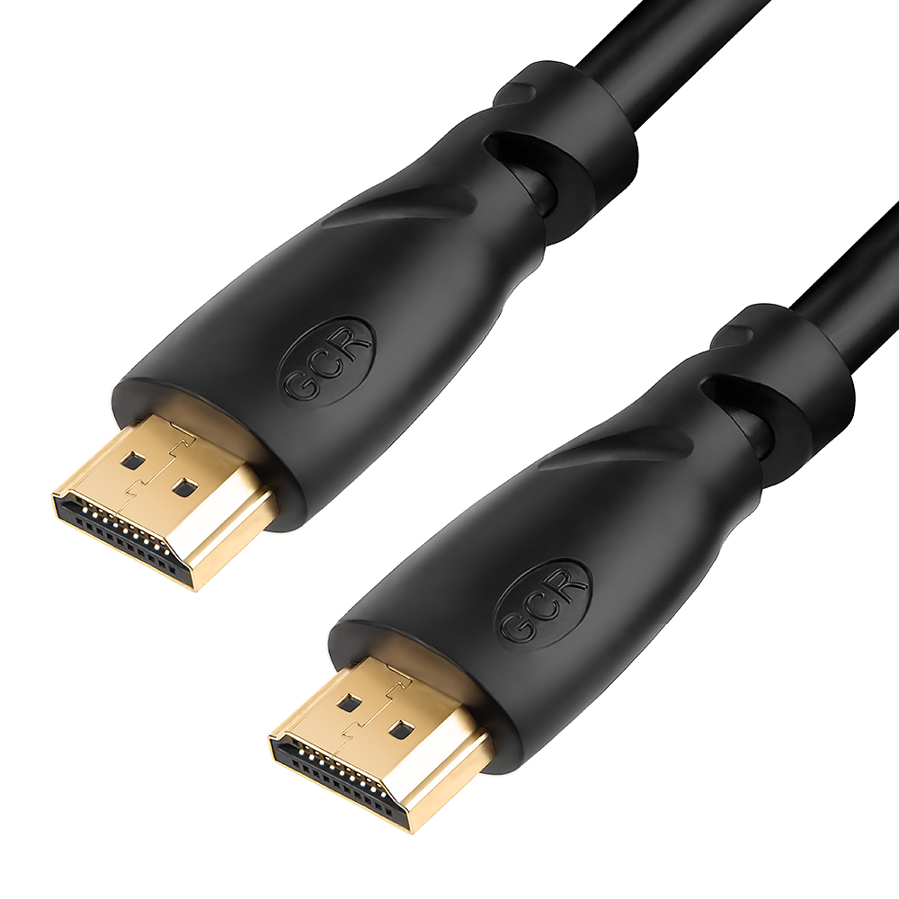 GCR Кабель 2.0m HDMI Ultra HD 4K 60Hz, Full HD, 3D, черный, 24K GOLD, 30/30 AWG, 2 Х экран